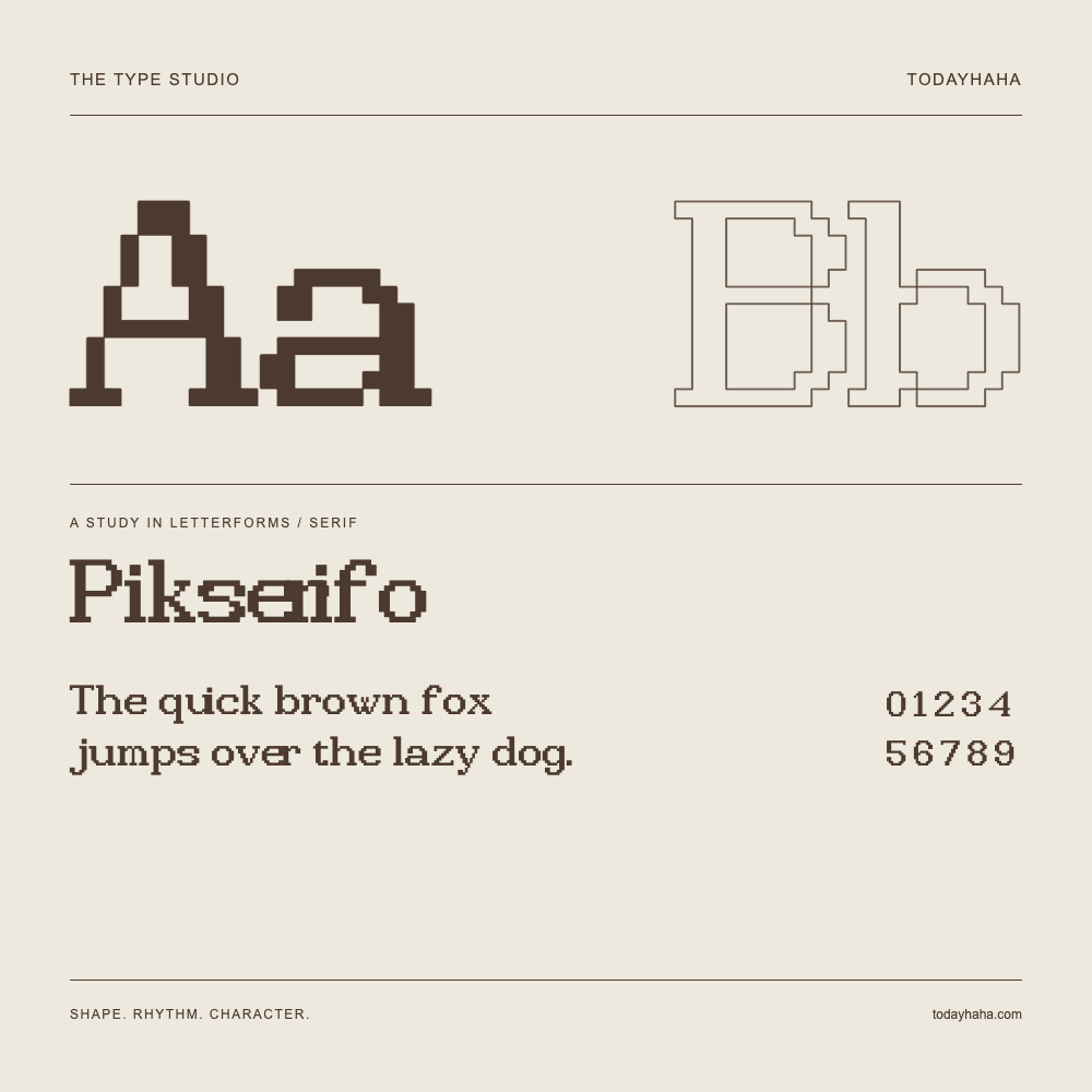 Pikserifo — Estudio de letras con una frase y números