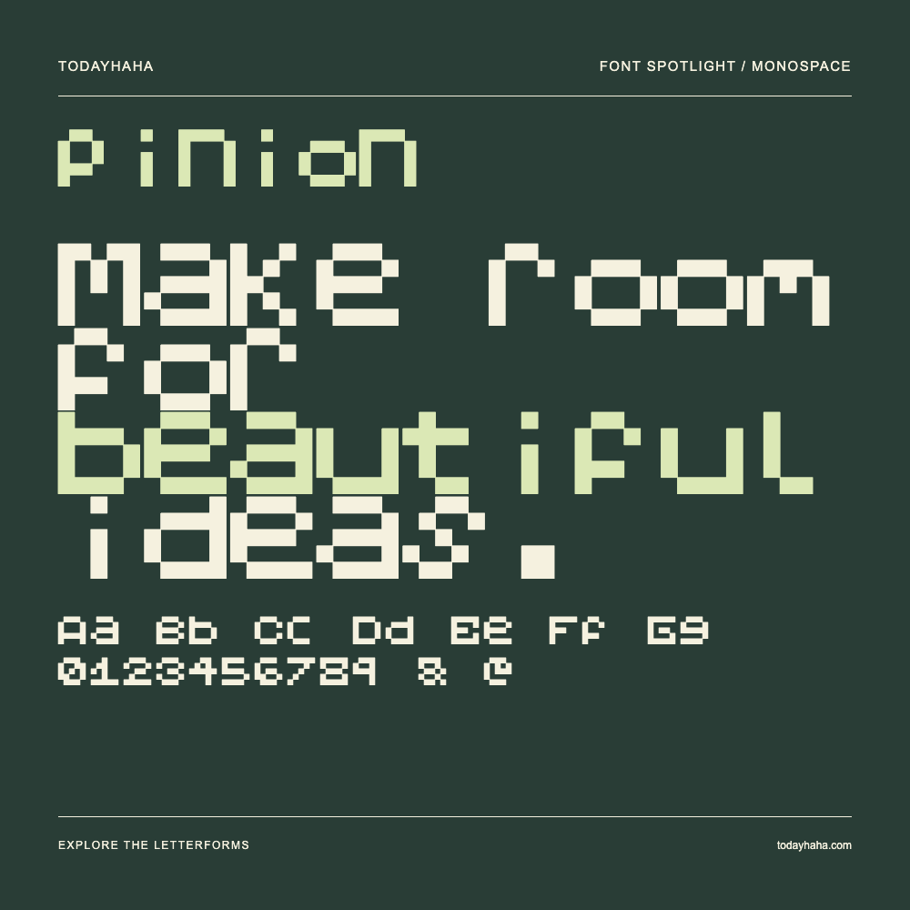 pinion — Typografieposter mit Beispieltext