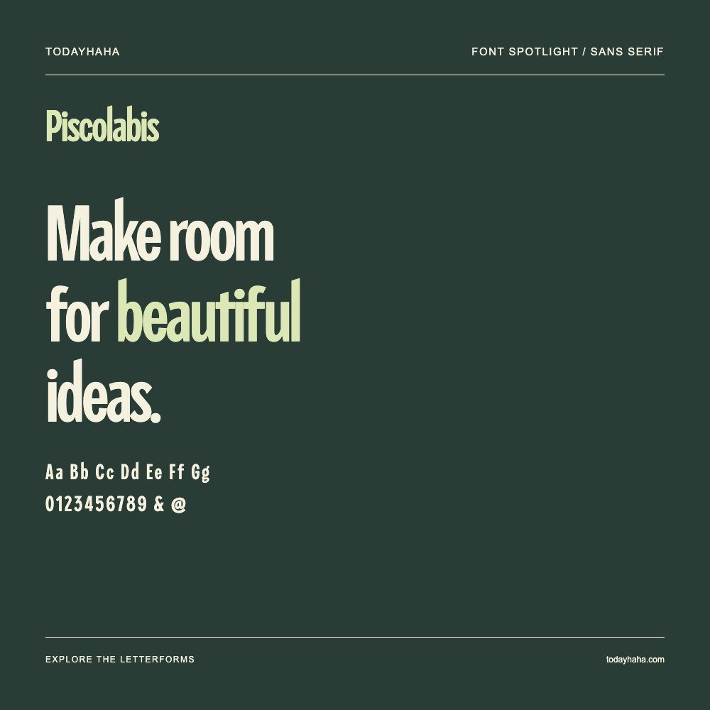 Piscolabis — Poster tipografico con testo di esempio
