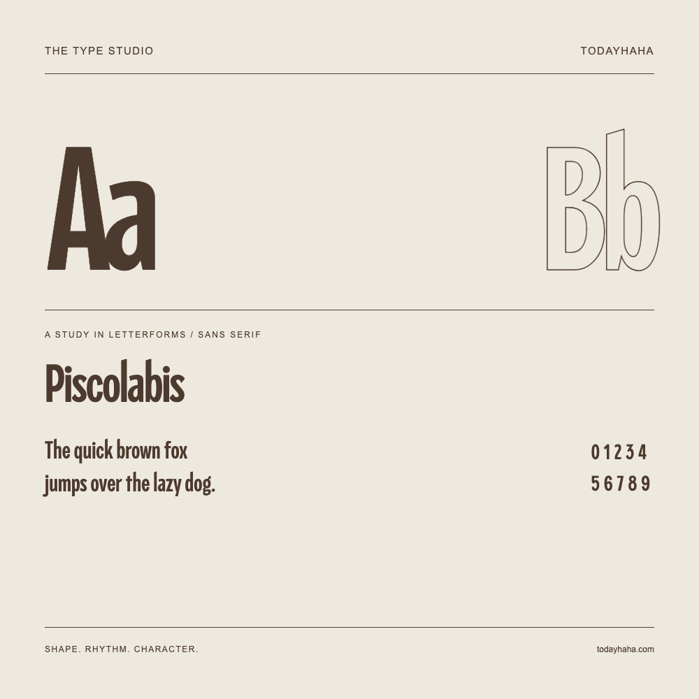 Piscolabis — Studio delle lettere con frase e numeri