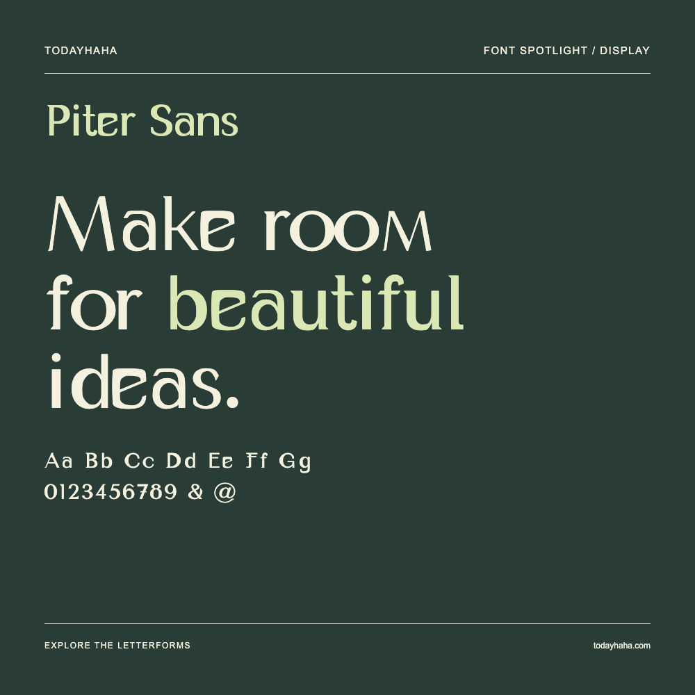 Piter Sans — Póster tipográfico con texto de muestra
