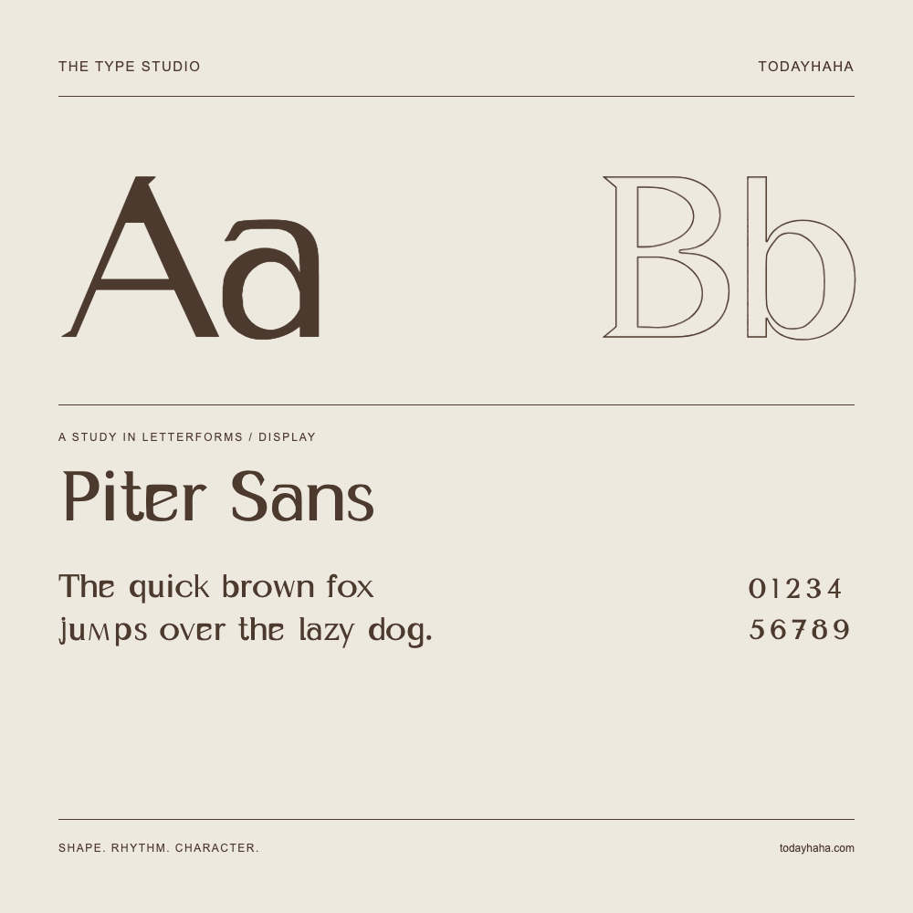 Piter Sans — Estudio de letras con una frase y números