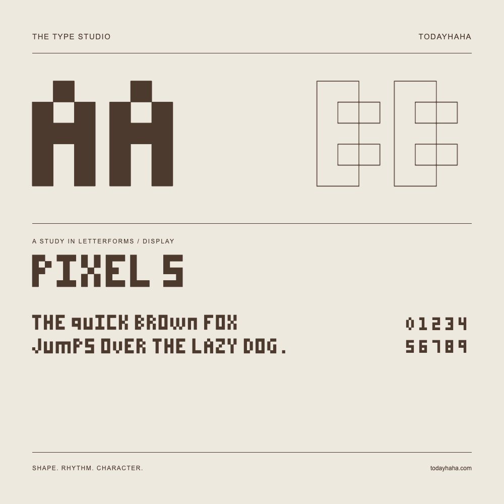 pixel 5 — Estudio de letras con una frase y números