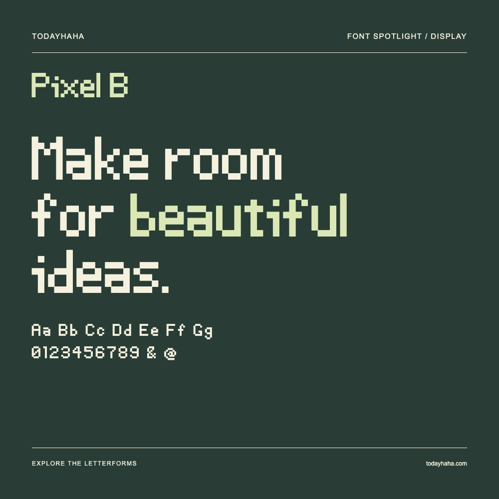 Pixel B — Poster tipografico con testo di esempio