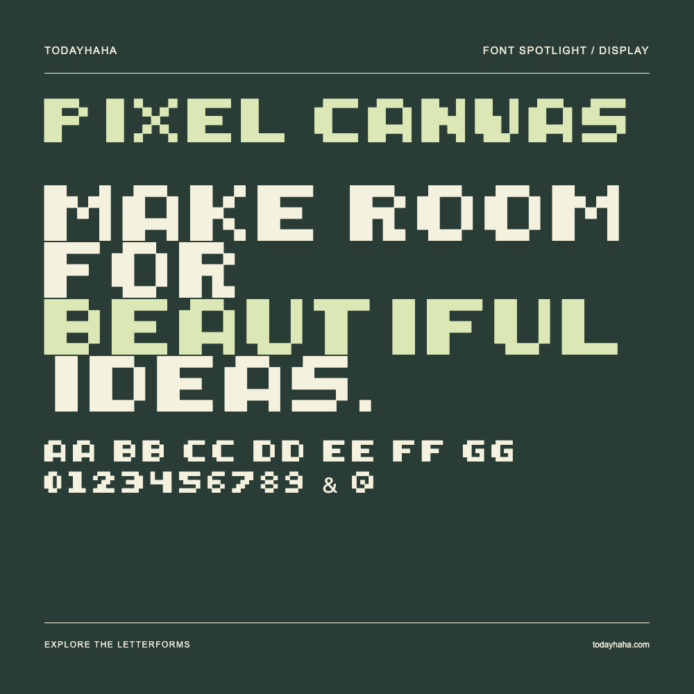 Pixel Canvas — Typografieposter mit Beispieltext