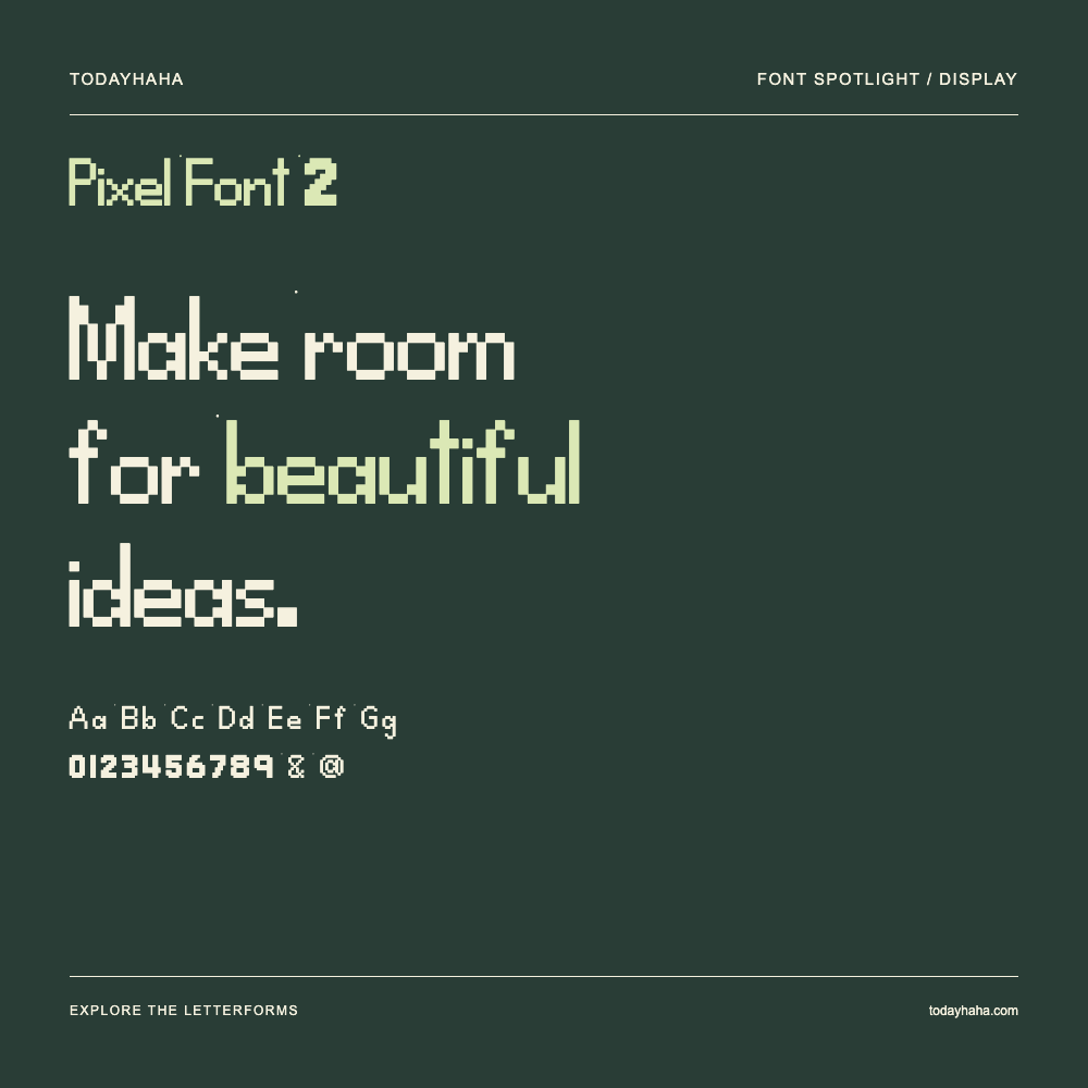 Pixel Font 2 — 字体排版海报：示例文字