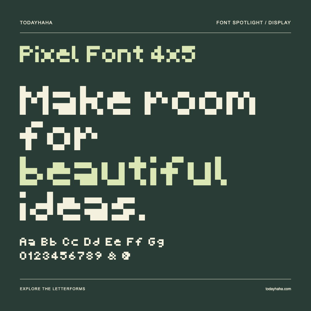 Pixel Font 4x5 — Typography poster with sample text