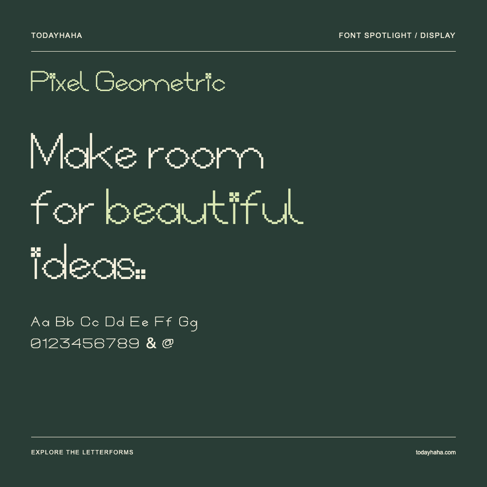 Pixel Geometric — Affiche typographique avec exemple de texte