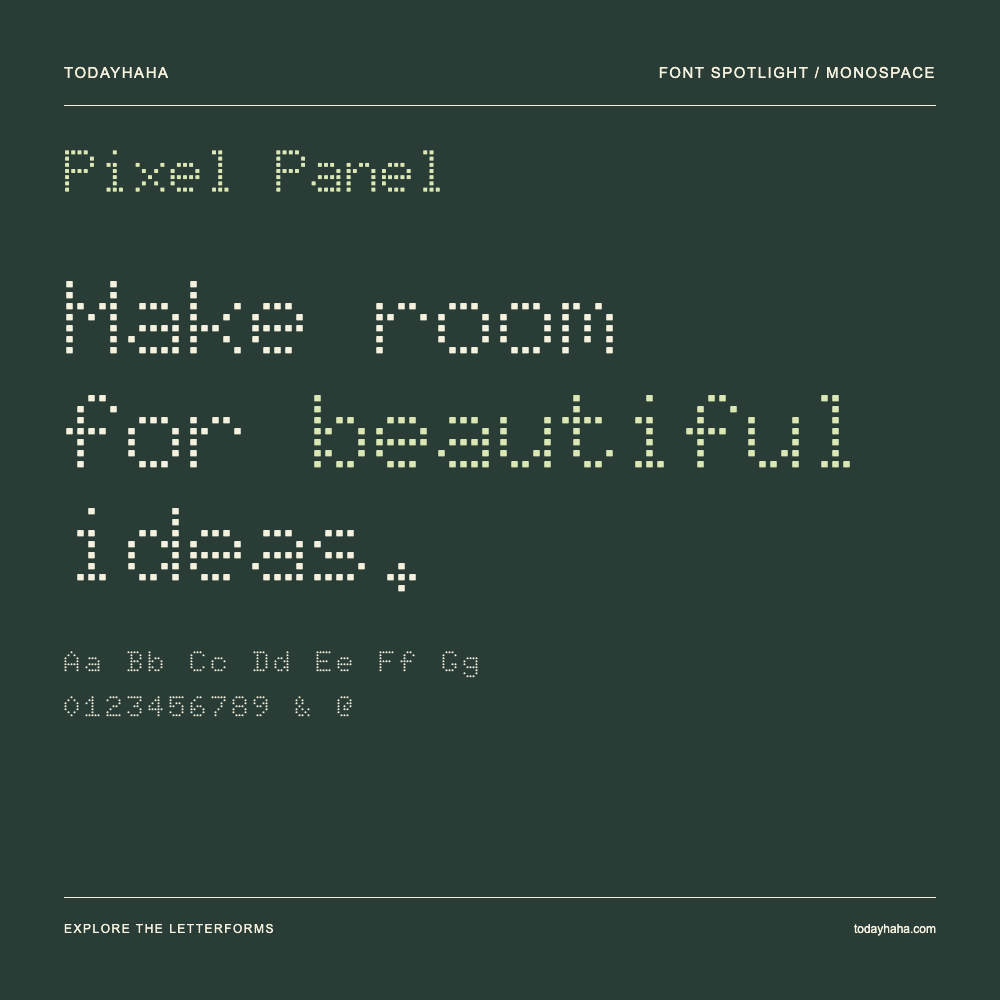 Pixel Panel — Póster tipográfico con texto de muestra