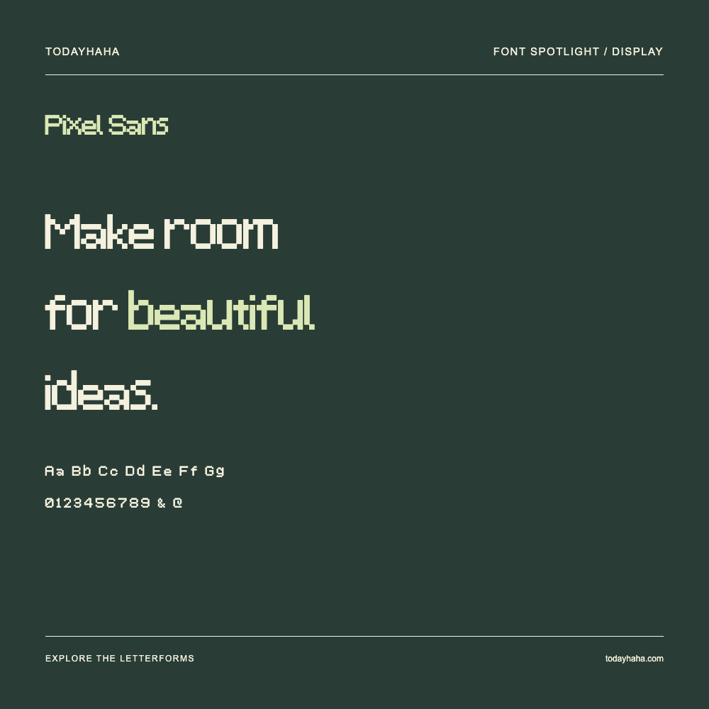 Pixel Sans — Typografieposter mit Beispieltext