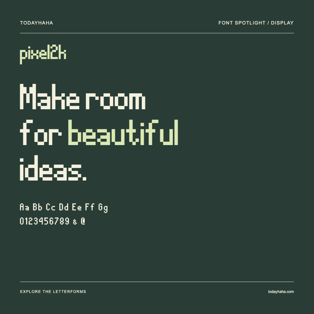 pixel2k — Typography poster with sample text