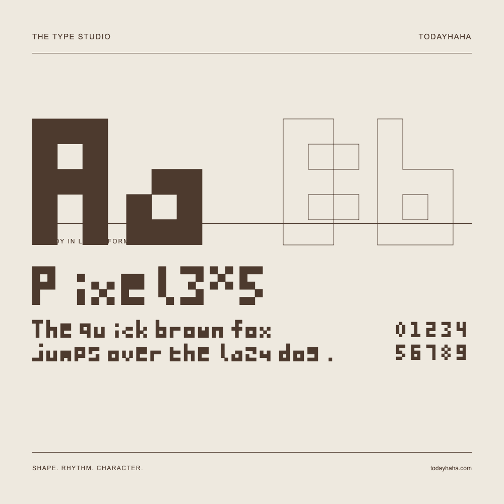Pixel3*5 — Studio delle lettere con frase e numeri