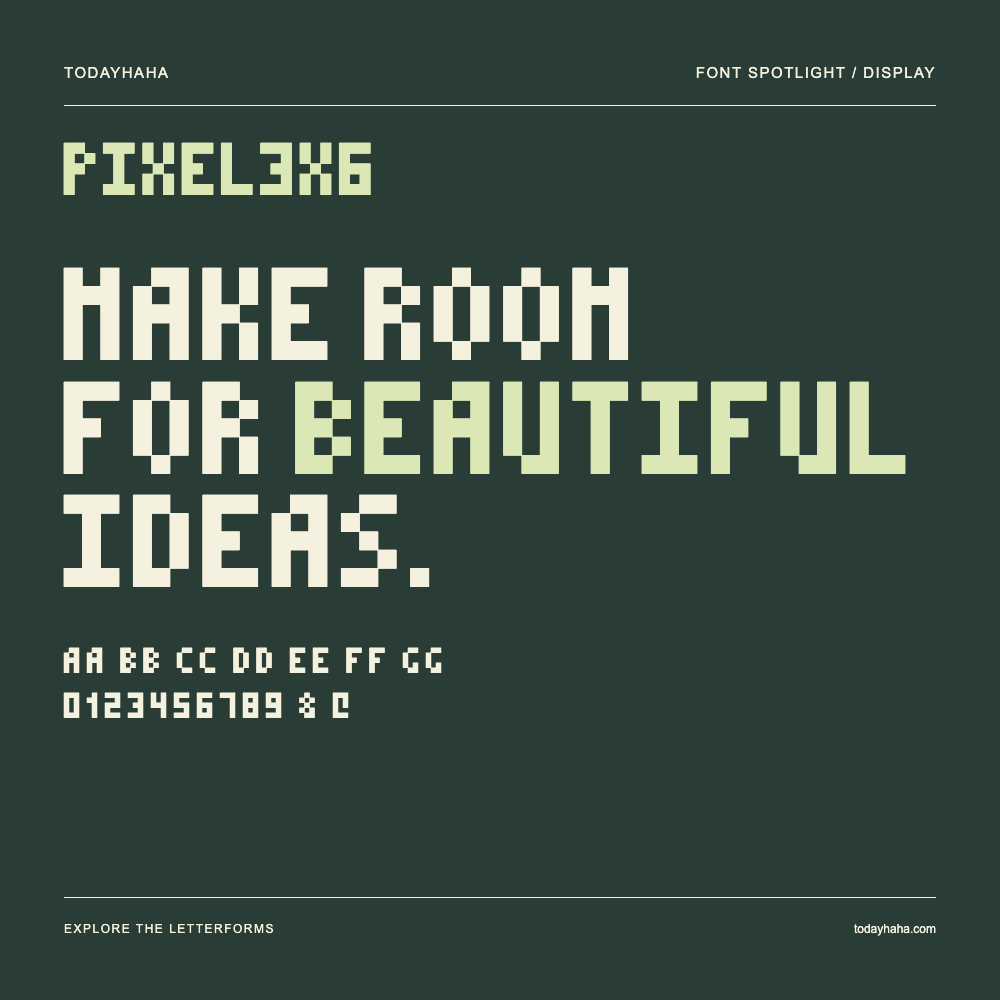Pixel3x6 — 字体排版海报：示例文字