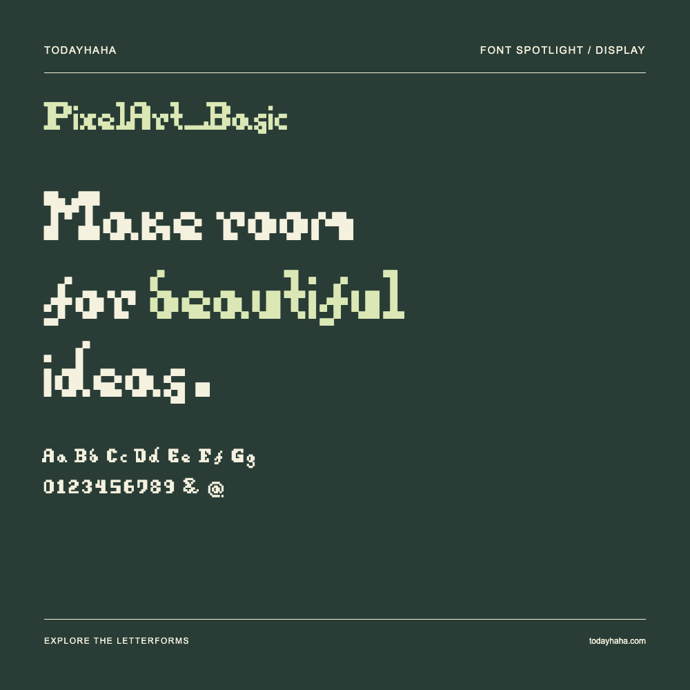 PixelArt_Basic — Pôster tipográfico com texto de exemplo