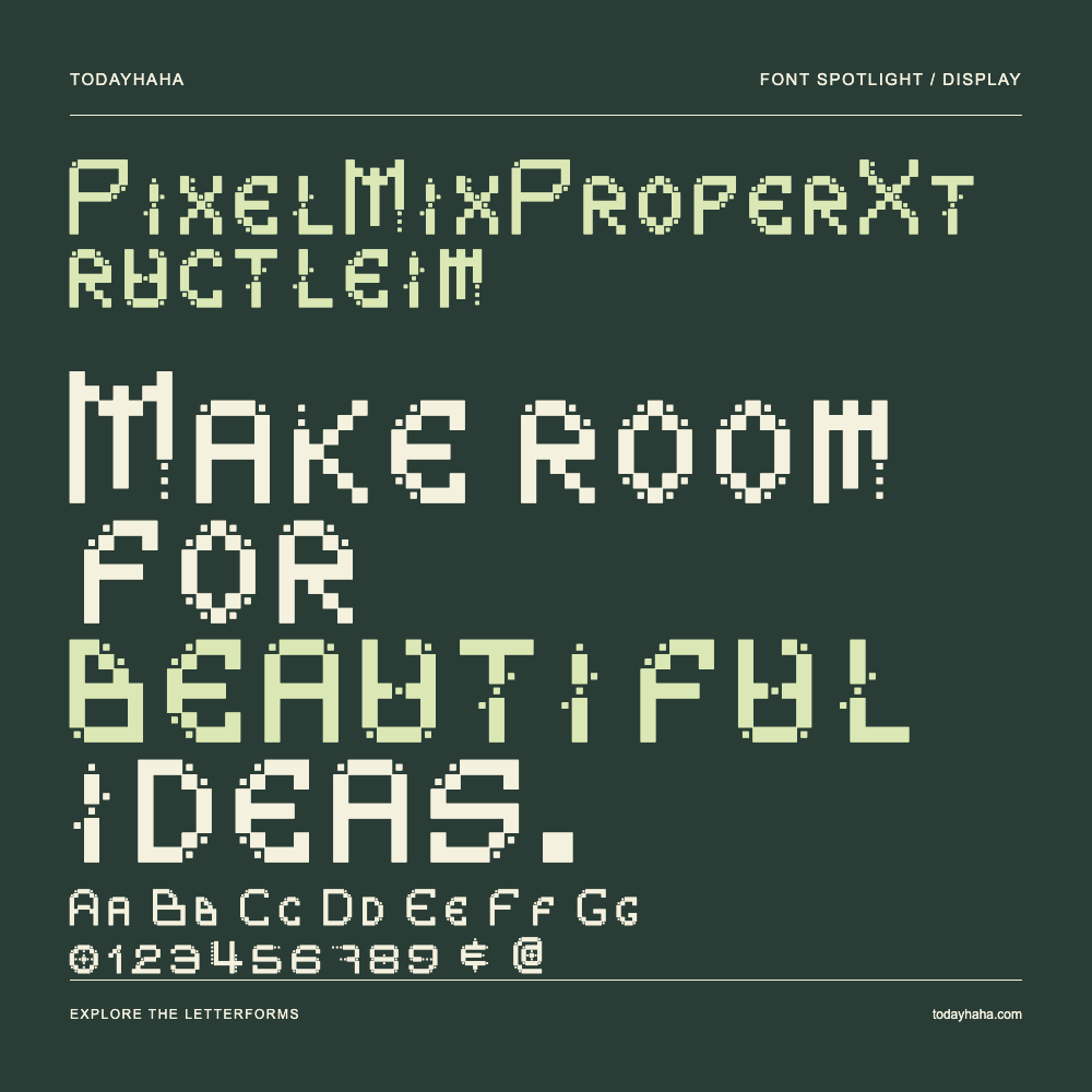 PixelMixProperXtructleim — Typografieposter mit Beispieltext
