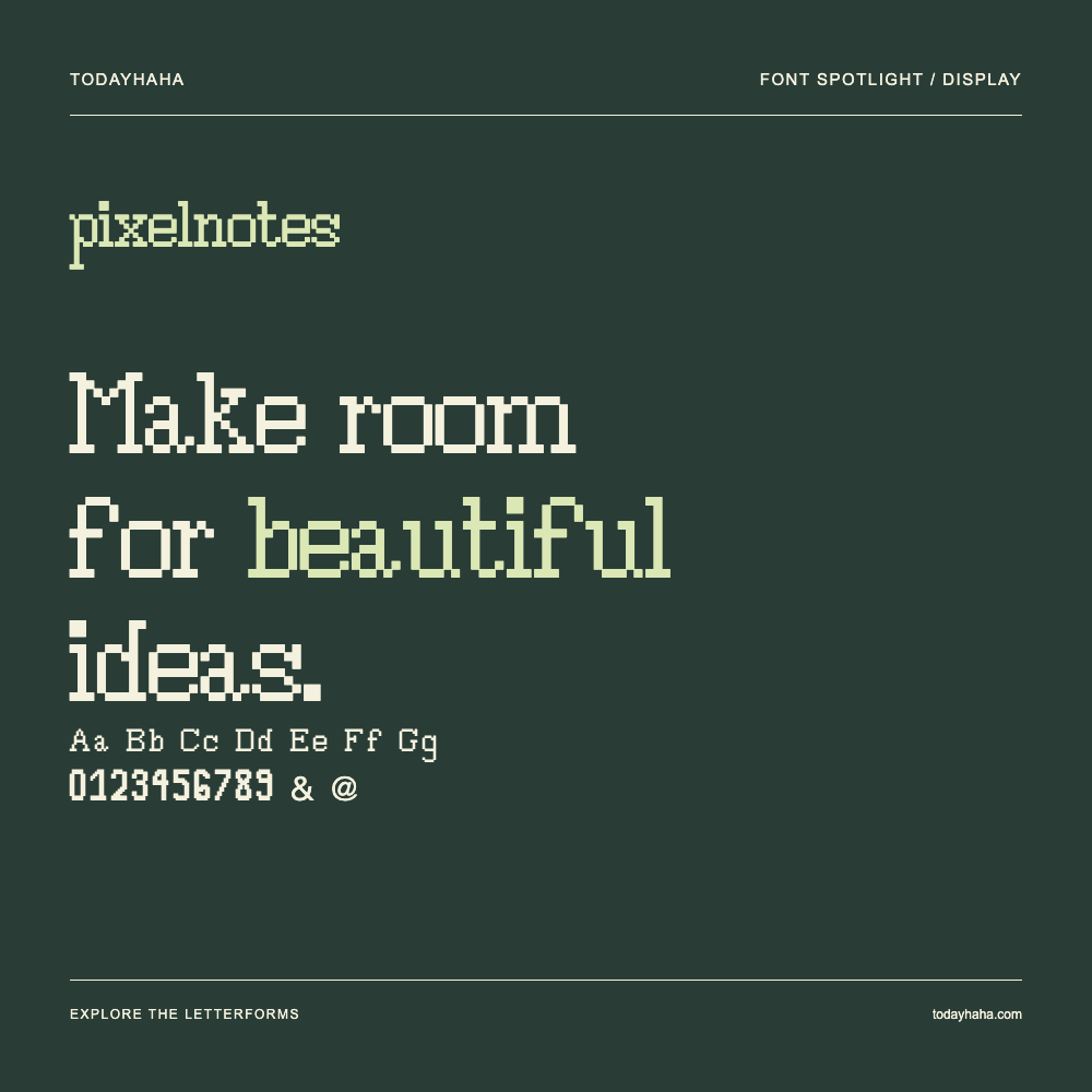 pixelnotes — Typografieposter mit Beispieltext