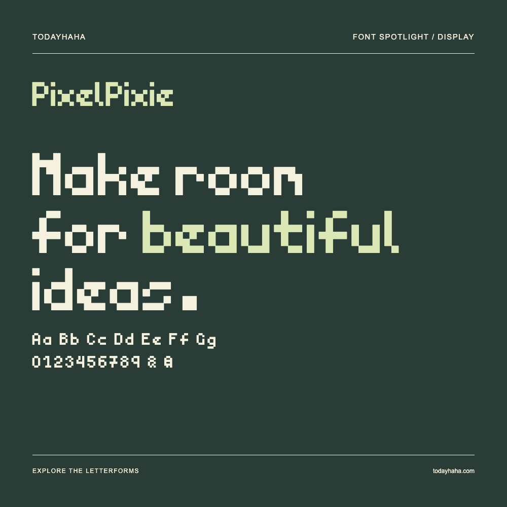 PixelPixie — Typografieposter mit Beispieltext