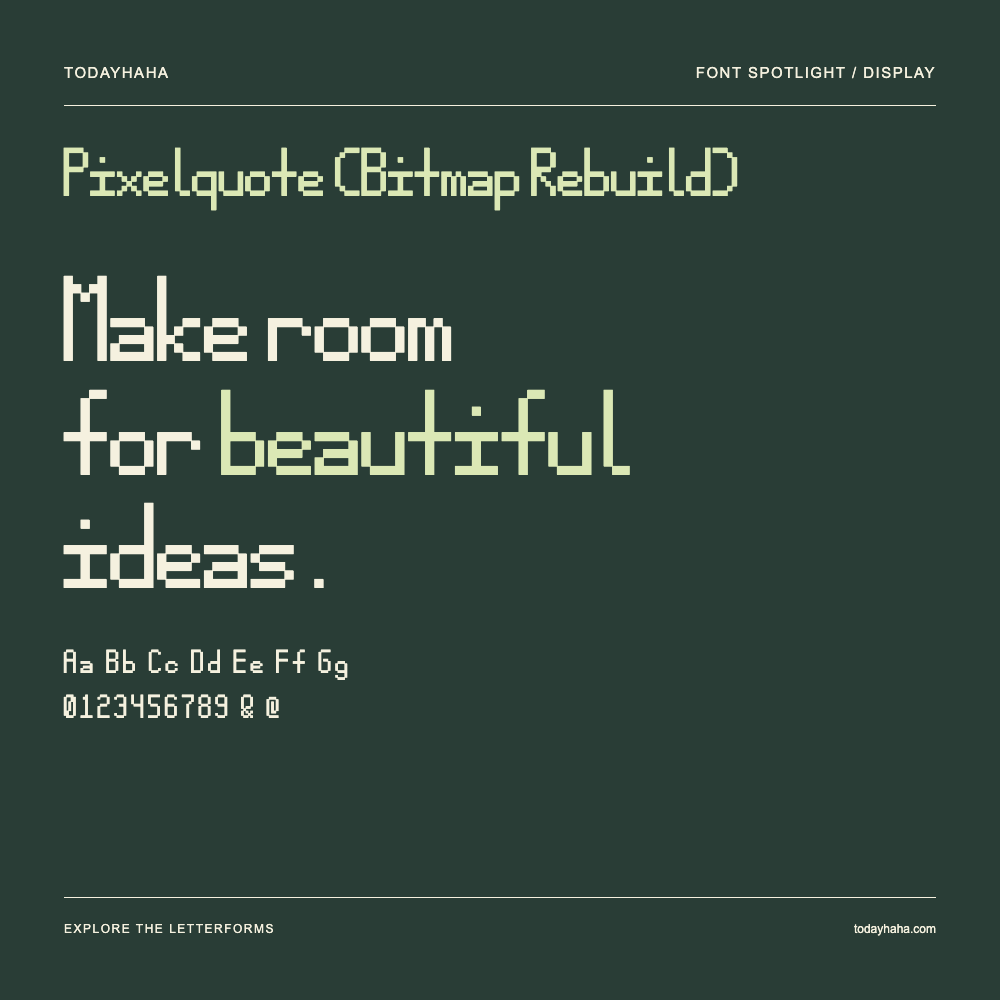 Pixelquote (Bitmap Rebuild) — Typografieposter mit Beispieltext