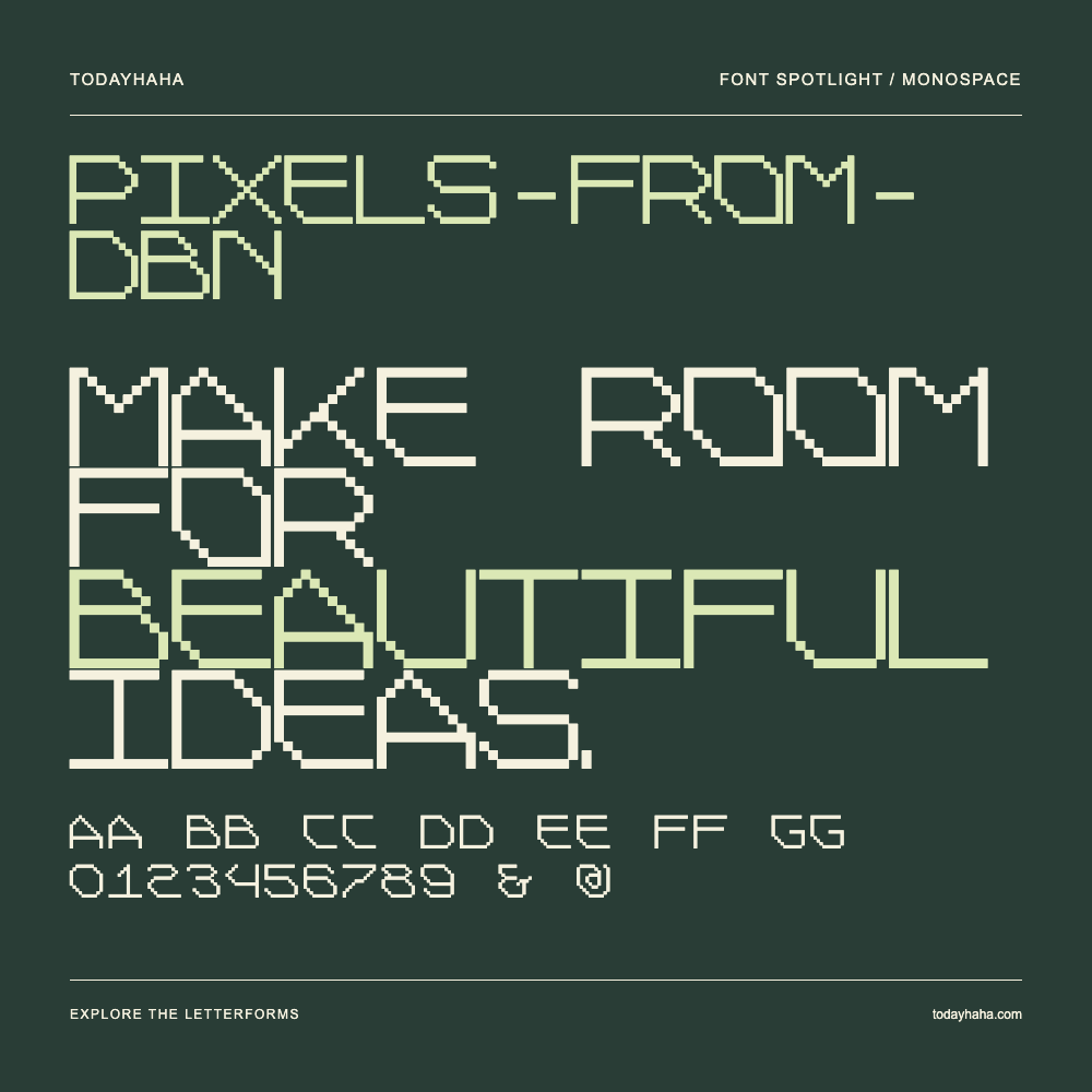 Pixels-from-DBN — Affiche typographique avec exemple de texte