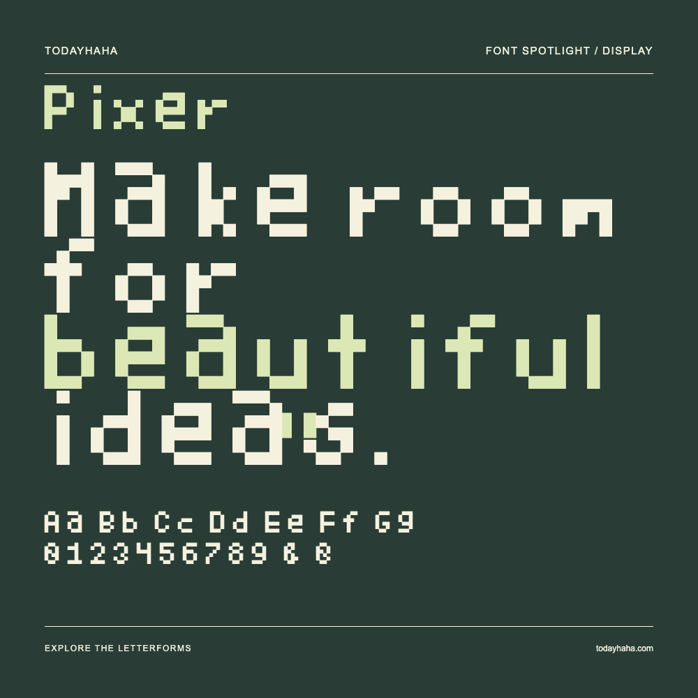 Pixer — Typografieposter mit Beispieltext