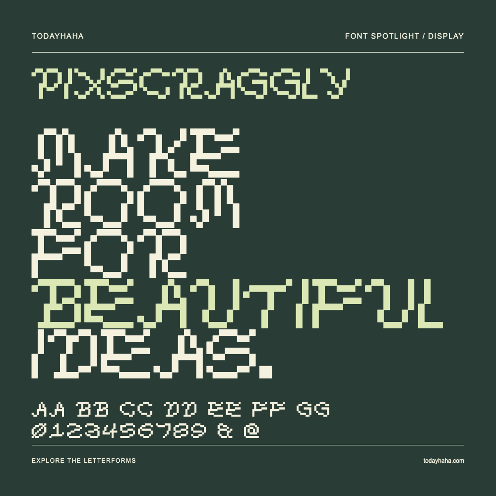 PixScraggly — Typography poster with sample text