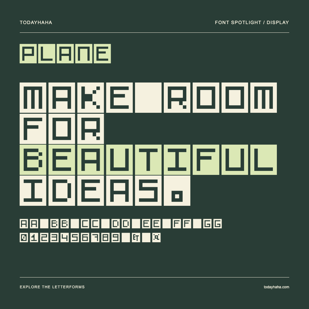 PLANE — Póster tipográfico con texto de muestra
