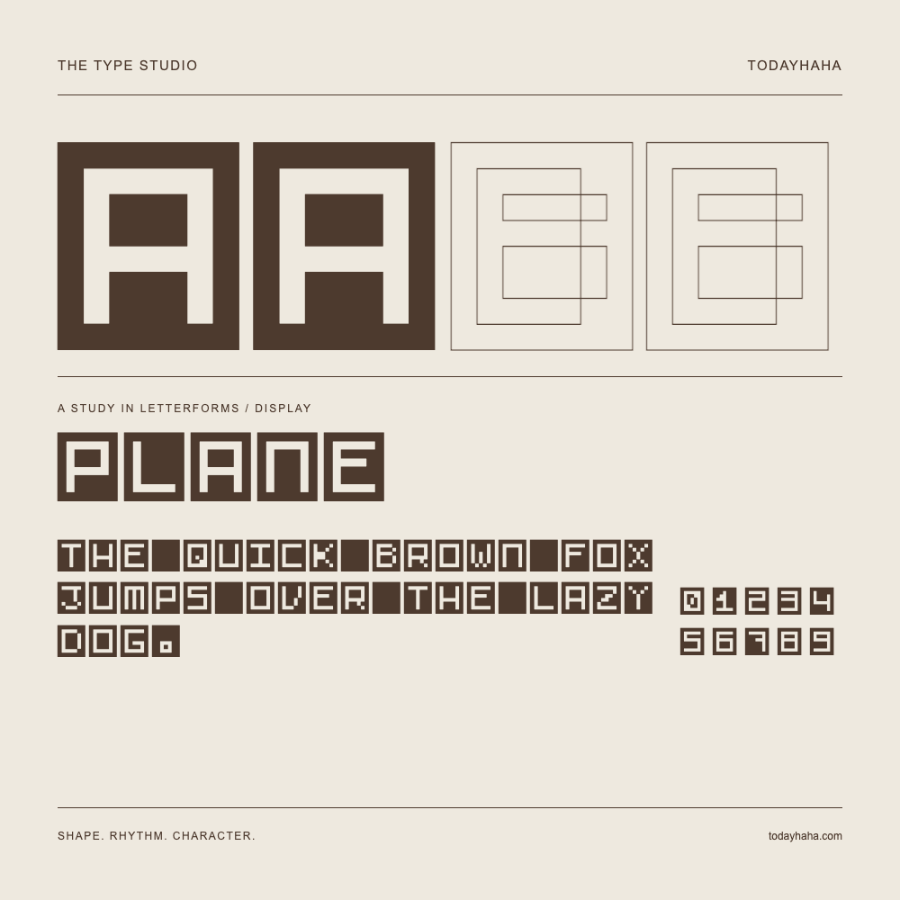 PLANE — Estudio de letras con una frase y números