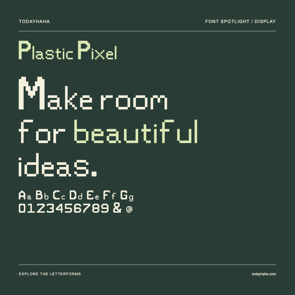 Plastic Pixel — Poster tipografico con testo di esempio