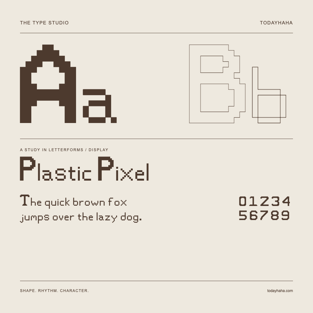Plastic Pixel — Studio delle lettere con frase e numeri