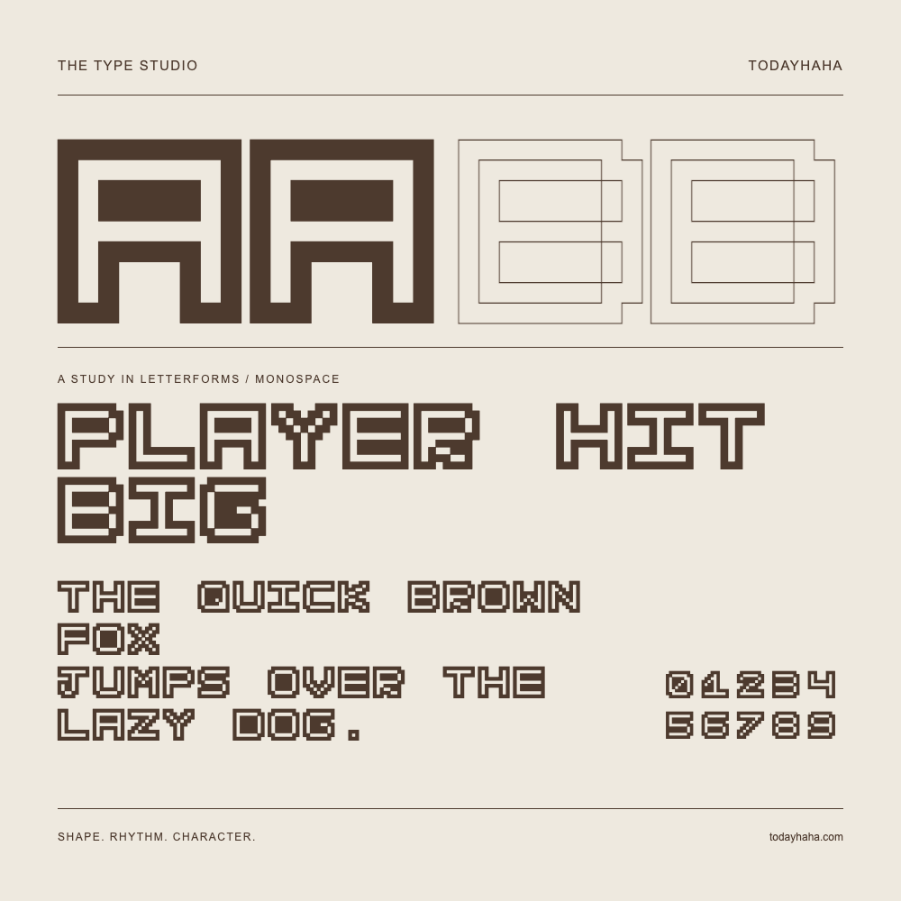 Player Hit Big — 字形展示：示例句子与数字