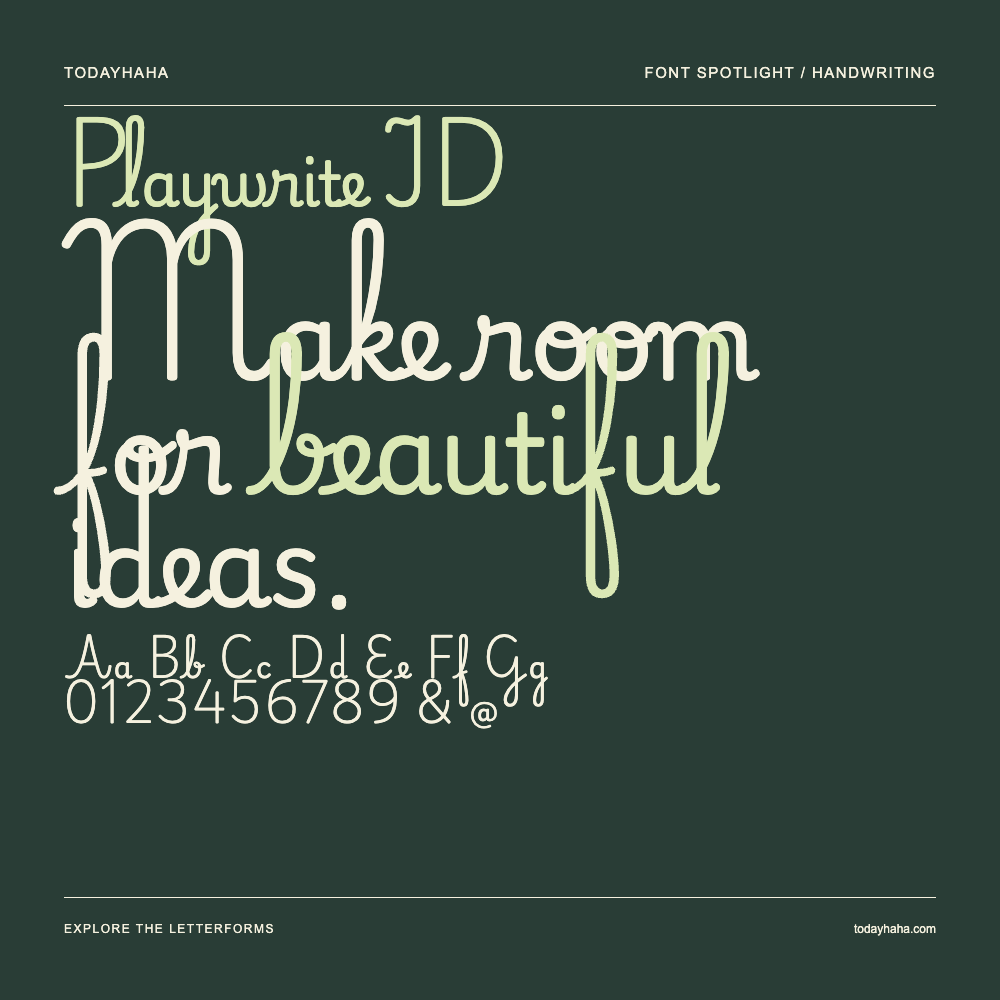 Playwrite ID — Typography poster with sample text