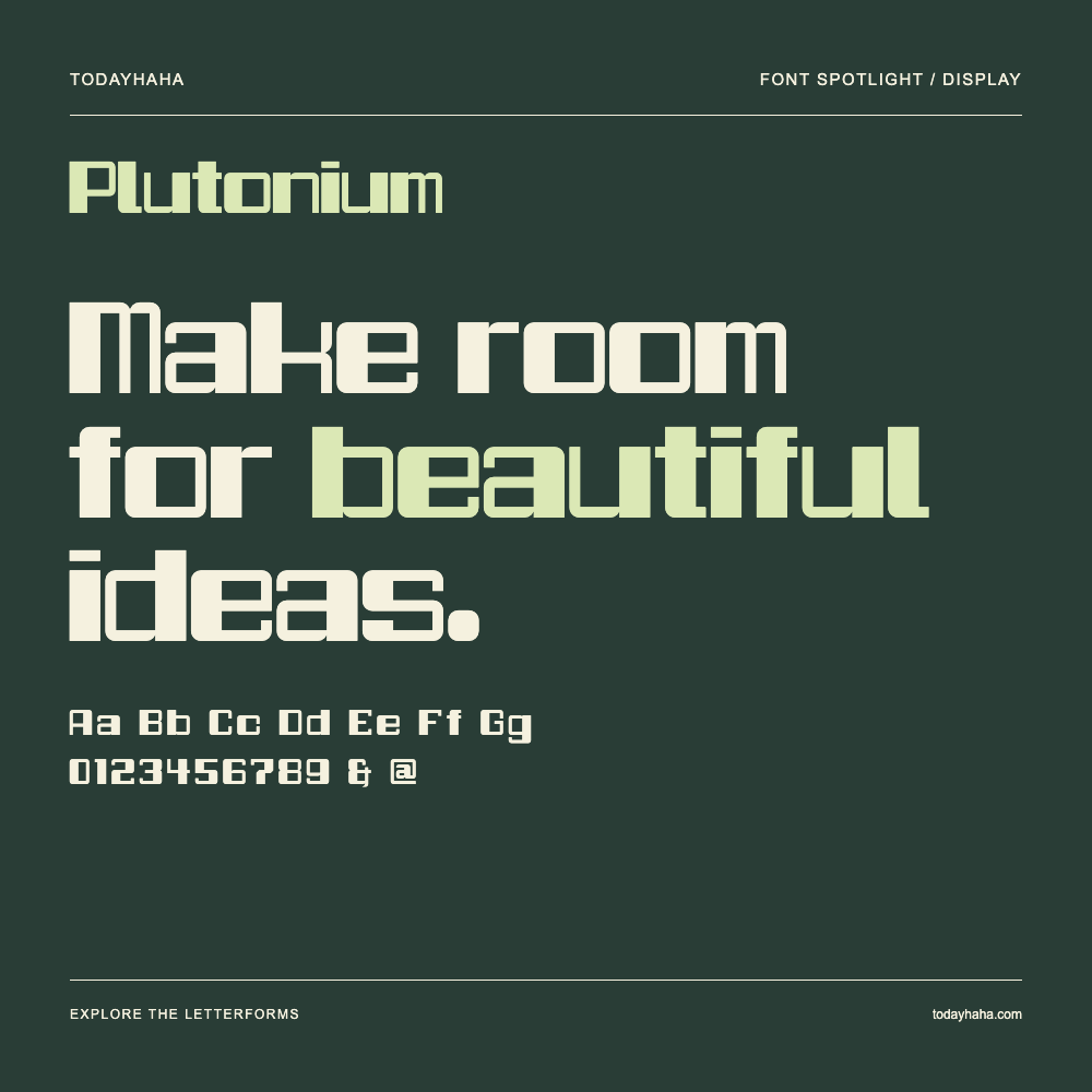 Plutonium — Typografieposter mit Beispieltext
