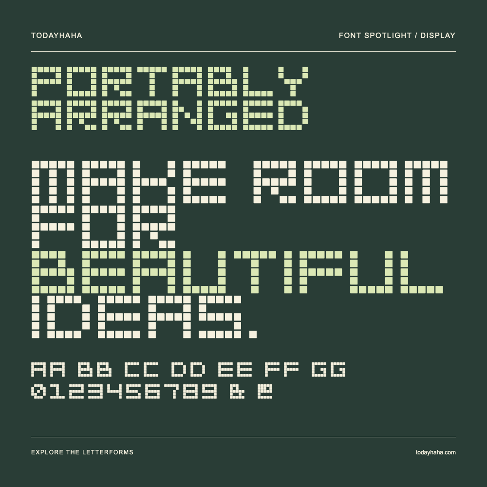 Portably Arranged — Pôster tipográfico com texto de exemplo