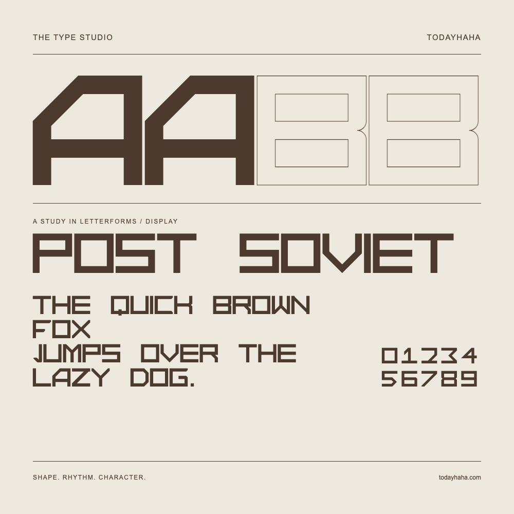 Post Soviet — 字形展示：示例句子与数字