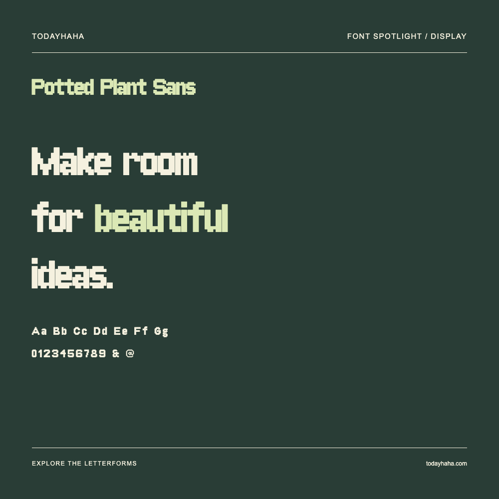 Potted Plant Sans — 字体排版海报：示例文字