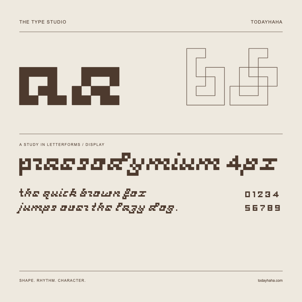 Praesodymium 4px — Buchstabenstudie mit Beispielsatz und Ziffern