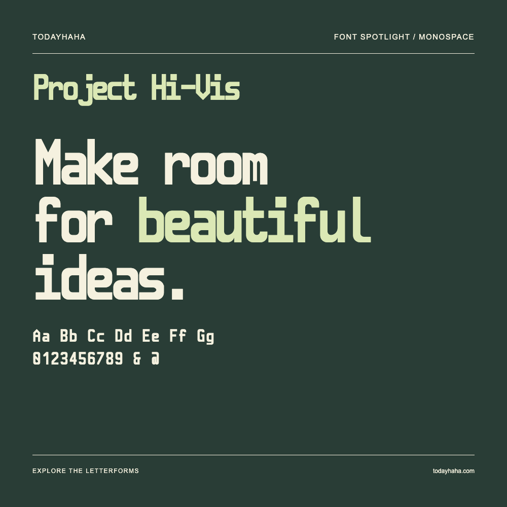 Project Hi-Vis — Poster tipografico con testo di esempio