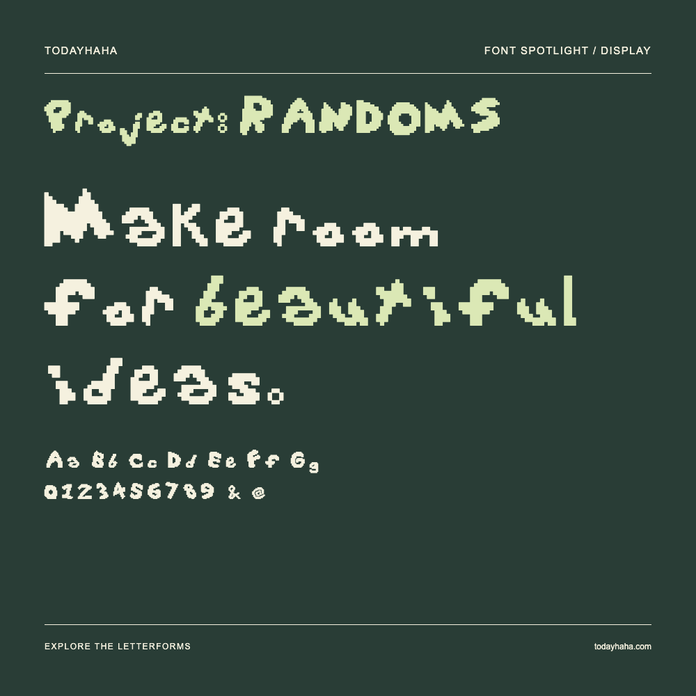 Project: RANDOMS — Poster tipografico con testo di esempio