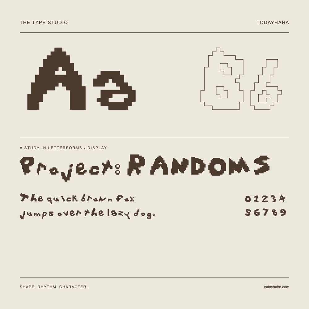 Project: RANDOMS — Studio delle lettere con frase e numeri