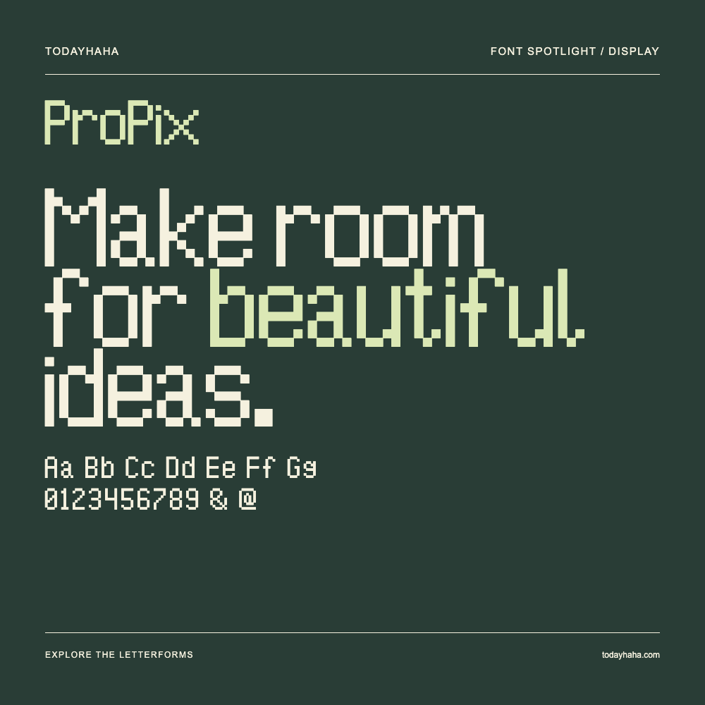 ProPix — Póster tipográfico con texto de muestra