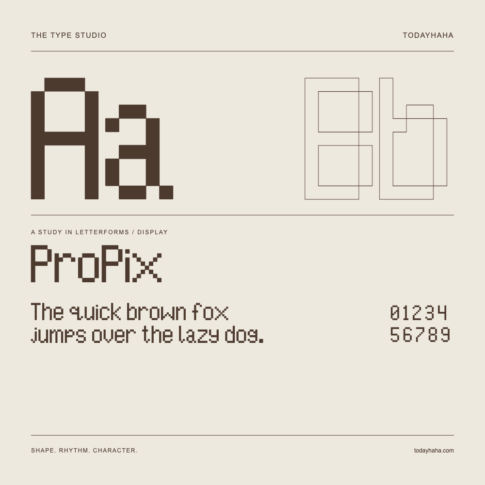 ProPix — Estudio de letras con una frase y números