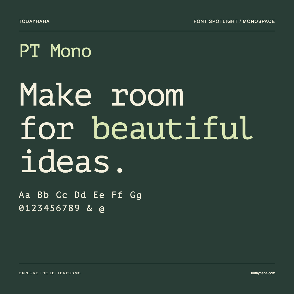 PT Mono — Typography poster with sample text