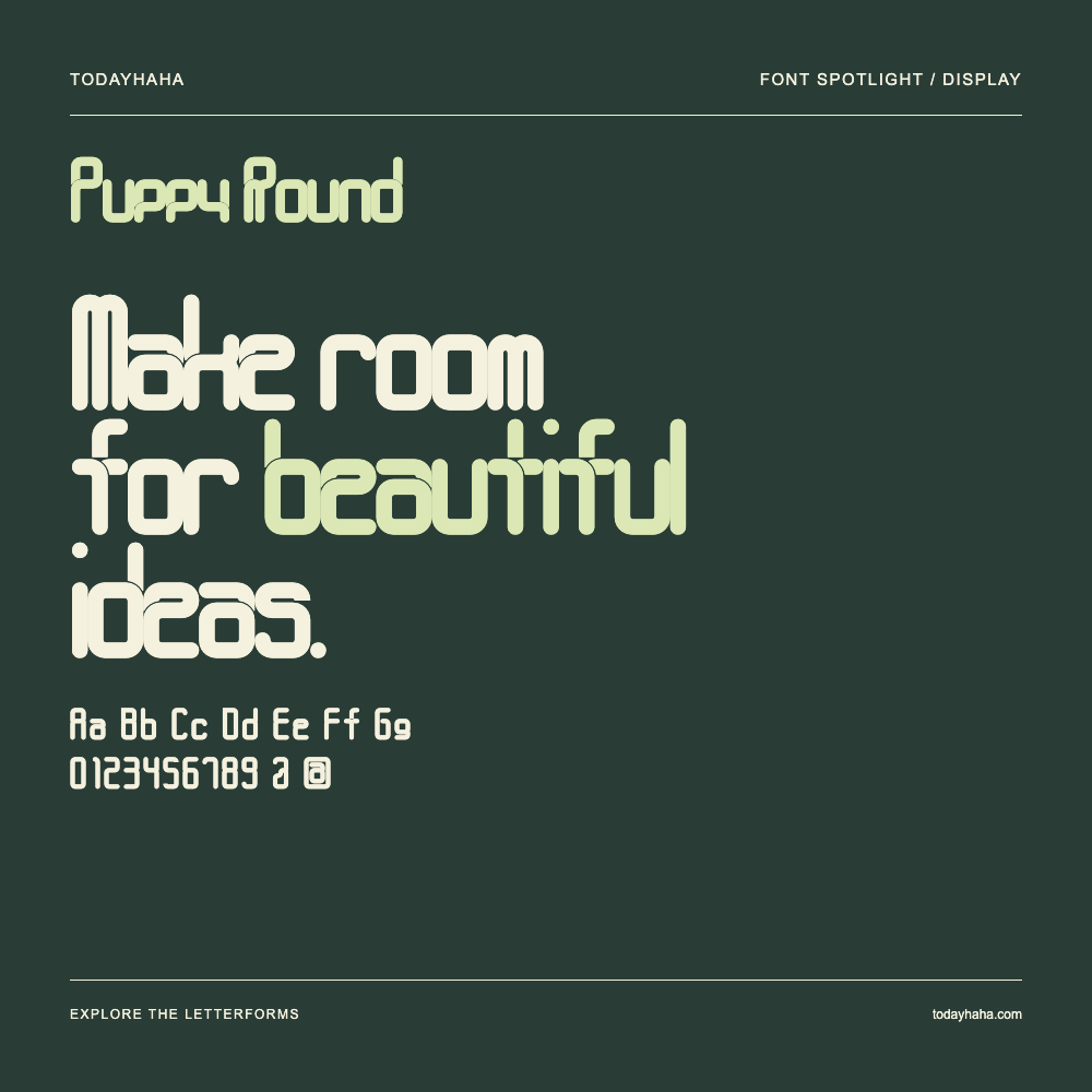 Puppy Round — Typografieposter mit Beispieltext