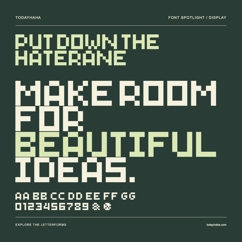 Put Down The Haterane — Typografieposter mit Beispieltext