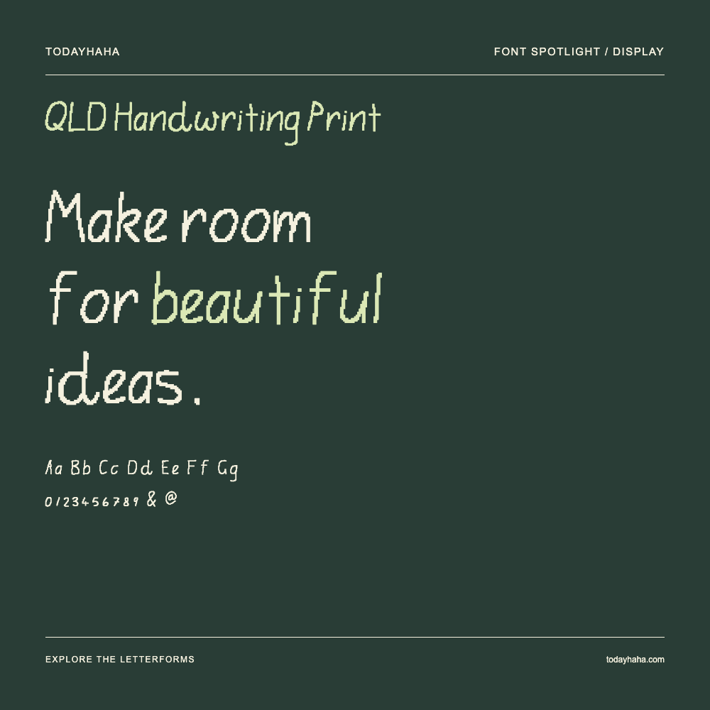 QLD Handwriting Print — Poster tipografico con testo di esempio