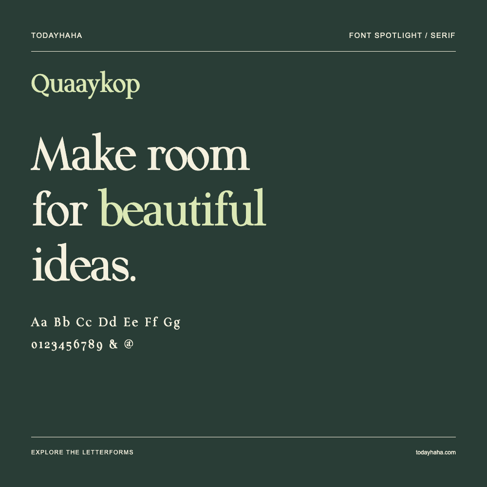 Quaaykop — Typography poster with sample text