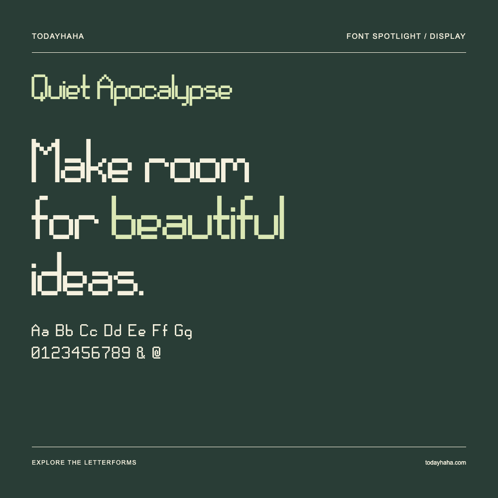 Quiet Apocalypse — Poster tipografico con testo di esempio