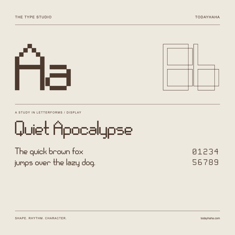 Quiet Apocalypse — Studio delle lettere con frase e numeri