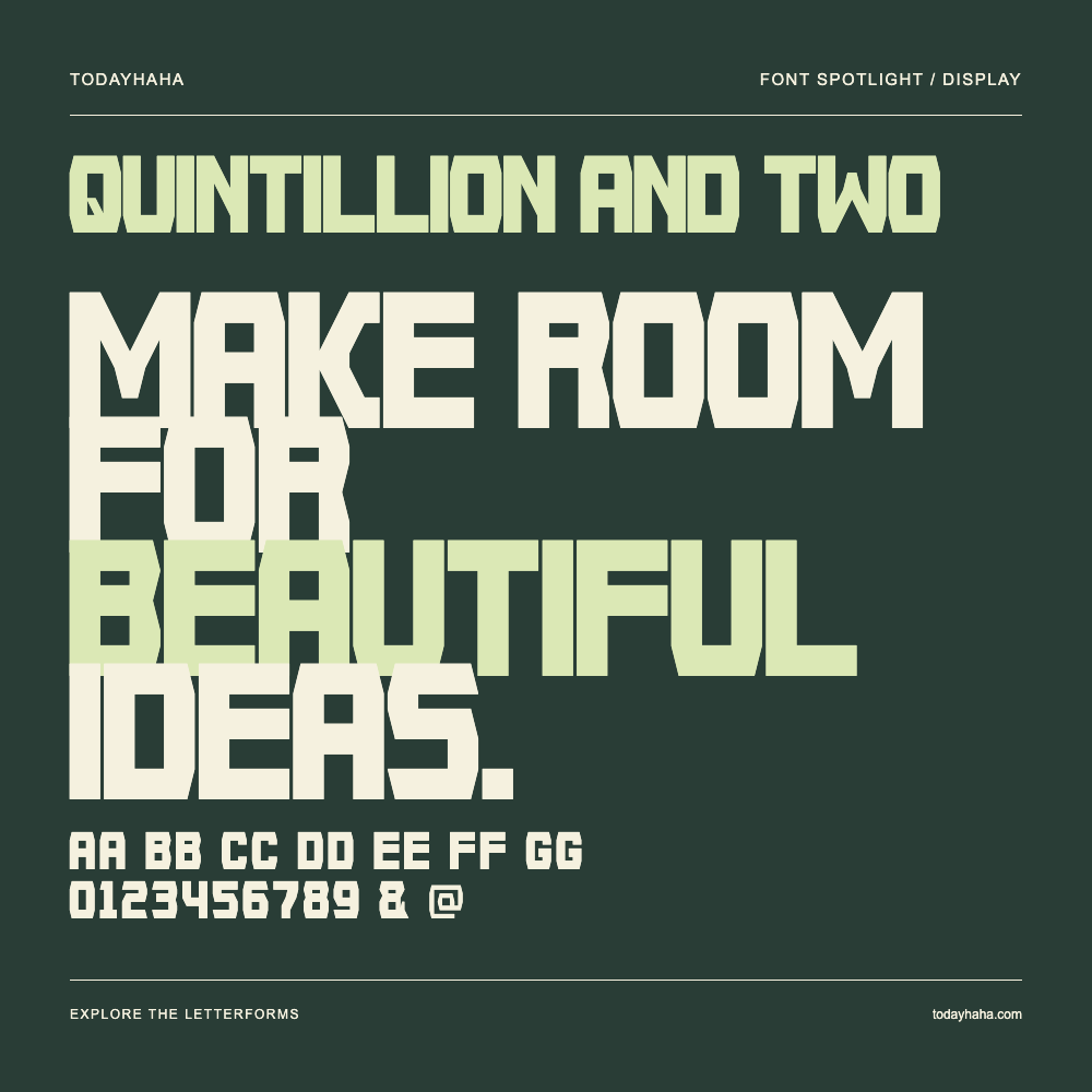 Quintillion And Two — Affiche typographique avec exemple de texte