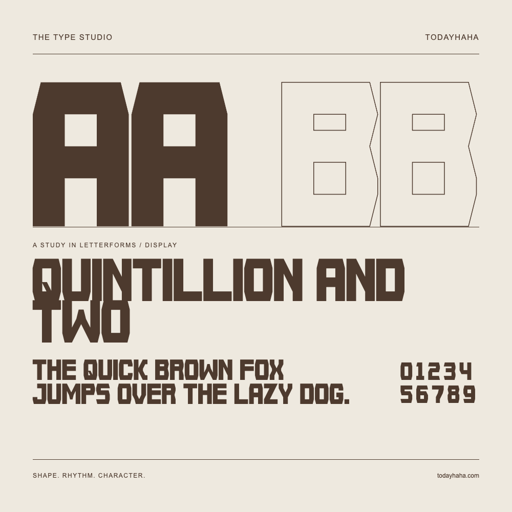 Quintillion And Two — Étude des lettres avec une phrase et des chiffres